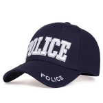 Must m&uuml;ts Meresinine Politsei tikitud logo Reguleeritava pikkusega Twill pesapallim&uuml;ts onesize must