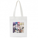 Yarichin Bitch Club ostukott Printing Anime Naiste puuvillane riie valge k&auml;ekott Tote Harajuku &otilde;lakott Naiste l&otilde;uendist kott 24*26cm
