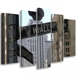 Viieosalise pildil&otilde;uendi print New York Wall Street USA 100x70 beež