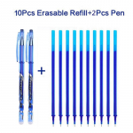 12 tk/komplekt kustutatav pestav kustutatav pliiats, 0,5 mm sinise/musta tindiga geelpliiatsi kustutatav t&auml;itekiri kooli kontoritarvete jaoks 12pcs set must