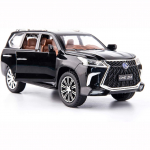 1/24 Scale Lexus 570 maastikus&otilde;iduk luksusliku linnamaasturi mudelautoga, tsingisulamist tagasit&otilde;mmatav Heli ja valgusega m&auml;nguauto lastele poisile t&uuml;drukule kingitus 1/24-21x9.5x8.5cm must