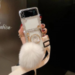 Bling Jeweled Diamond Ripats&uuml;mbris Samsung Z flip 3 Z Flip 5 Z volti 4 S23 S22 S21 Ultra S10 S9 A54 A13 A23 A33 A53 A52 A14 A54/Redmi 10 9 9A 9T oppo Find N2 Flip valge