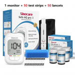Sinocare 2023 UUS Safe AQ Pro I mudeli diabeedi veresuhkru monitor koos 50/100/200 ribaga vere ketoonisisaldusega hoiatus diabeedi jaoks kit 50 - mg/dL