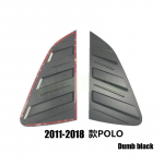 For VW POLO 2011- Rear Windows Triangle blinds Cover Stickers Exterior Car window decoration Car modification 2011-18matte Black