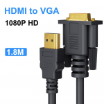Fonken HDMI isane VGA isane 1080P 60Hz HDMI-&uuml;hilduv kaabel VGA-adapteriga digitaal-analoogiga arvuti s&uuml;learvuti jaoks must