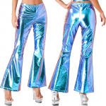 Naiste l&auml;ikivad metallilised diskop&uuml;ksid, alt laienevad p&uuml;ksid, Cosplay tantsupeo lava kost&uuml;&uuml;m XXL sinine