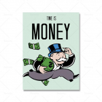 Aeg on raha, inspireerivad hinnapakkumised, maalimine, koomiksid, rahateenimine, inspireerivad plakatid, sein, elutuba, kodukaunistus 21cm&times;30cm NoFrame