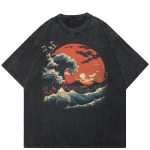 Streetwear Sun Wave Graphic T-s&auml;rk S must
