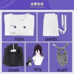 Anime Danganronpa V3 president Wang Ma Xiaoji Kokichi Oma Cosplay kost&uuml;&uuml;mparukas koos &uuml;lemise p&uuml;ksimantliga salliga j&otilde;uluvorm L-(Cos+Wig+cloak)