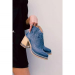 Tikitud moesaapad Naiste needi kristallist k&otilde;rge kontsaga l&uuml;hikesed saapad poolsaapad 39 sinine