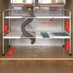 K&ouml;&ouml;gi korraldaja kraanikausialuse all Hoiuriiulid Laiendatav 2-tasandiline kapiriiul N&otilde;uderest kraanikausialuse hoidiku all Vannitoa riiul