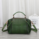 Ehtsast nahast naiste &otilde;lakotid Vintage disainiga suure mahuga k&auml;ekotid naistele Crossbody k&auml;ekott GZW 23*18*14cm roheline