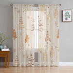 J&otilde;uluminimalistlikud lumehelbed Magamistuba l&auml;bipaistvad l&auml;bipaistvad kardinad P&uuml;hadekaunistused Aken Voile t&uuml;llkardin 135W x 114H(cm)