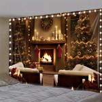 J&otilde;ulukamina vaip Seinale riputatav kinke Taust Kangas Pol&uuml;estervaip magamistoa elutuppa &uuml;hiselamu puhkusepidu 95x73cm