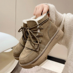 Disainer Chelsea lumesaapad Talvised l&uuml;hikesed pl&uuml;&uuml;sist karusnahast soojad pahkluud, platvorm vabaajajalatsid Femme libisemiskindlad Bottines 39 khaki