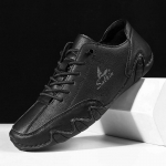 Meeste l&otilde;hustatud nahast vabaajajalatsid Meeste jalan&otilde;ud Mugavad s&otilde;idujalatsid Mokassiinid Meeste jalan&otilde;ud 47 must