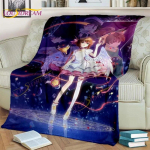 Anime Card Captor Sakura tekk Multifilmi tekk Sakura-Star Crest Flanell tekk Roosa tekk diivanvoodile T&uuml;drukutoa sisustamiseks 125x150cm