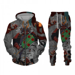 S&uuml;gisene 3D idamaine draakonjumal tr&uuml;kitud meeste kapuutsiga kampsun, meeste jaapani samurai t&auml;toveering t&otilde;mblukuga 3D spordidress Meeste riietus&uuml;likond 3XL