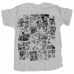 Black Flag Unisex T-s&auml;rk Gig Flyers White Punk Band ly Licensed S