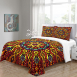 Luksuslik rahvusliku disainiga Boho Baroque King Queen, 2 &uuml;heinimesevoodit t&auml;is voodipesukomplektid, &uuml;he kaheinimesevoodi tekikott ja 2 tk padjakate 135x200 cm