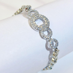 CMM k&otilde;rge kvaliteediga &otilde;&otilde;nes kuldne h&otilde;bedane CZ tsirkooniumoksiidist tennise k&auml;ev&otilde;ru k&auml;sitsi valmistatud l&uuml;likett naistele kuld