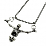 Autoskelett rippuv kaunistus Liialdatud gooti vintage hip-hop punk tsingisulamist pealuu kaelakee auto interj&ouml;&ouml;r tahavaatepeegli skeleti v&otilde;lu Skull