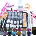 Pro k&uuml;&uuml;nekunsti komplekti komplekt, akr&uuml;&uuml;lpuuder, s&auml;rav kivide pintsli manik&uuml;&uuml;ri t&ouml;&ouml;riist