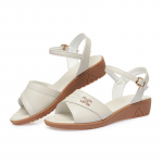 Naiste sandaalid Wedge Summer ehtsast nahast suure suurusega naiste sandaalid libisemiskindlad keskealistele emadele m&otilde;eldud sandaalid 35 beež