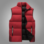 Meeste varrukateta mantel T&otilde;mblukuga Vest Talvine Meeste Soe Vest Fliisist Vest jakid M punane