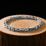 Draakoni muster Kuue t&auml;hem&auml;rgiga mantra h&otilde;bedased k&auml;ev&otilde;rud, meeste trendid retroh&otilde;ngulised hipsterid, hip-hop isikup&auml;ra k&auml;ev&otilde;ru ehted 22cm