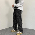 Meeste teksad kottis sirge laia s&auml;&auml;rega p&uuml;ksid, suured p&otilde;hjad High Street Fashion Denim p&uuml;ksid Kevad ja s&uuml;gis Y2k meeste riided 2XL must