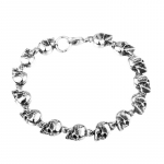 Vintage punk ehted, titaanist terasest meeste pealuu k&auml;ev&otilde;ru roostevabast terasest punk-keti k&auml;ev&otilde;ru 24.5cm