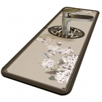 Diatomiumi mudasegisti t&uuml;hjendusmatt Hiina lilleprintiga &uuml;liimav kiiresti kuivav pritsmekindel kokkupandav libisemisvastane vannitoa k&ouml;&ouml;givalamu kraan B