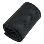 DIY kunstnahast rooliratta auto autodekoratsioonikate n&otilde;eltega, niit must