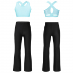 Laste t&uuml;drukud, varrukateta U-kaelusega &otilde;larihmad, tagumises Crop Topis koos p&uuml;kstega tantsuj&otilde;usaalis sportimiseks 5-6 Years must