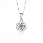 Ehtne 5-karaadine moissanite lumehelbe ripats kaelakee naistele 18K kaetud 925 puhtast h&otilde;bedast teemant kaelaketi ehted GRA 1 Carat Moissanite