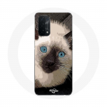 &Uuml;mbris Oppo A74 5G mustvalgele siniste silmadega siiami kassile