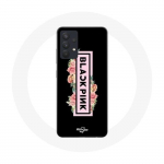Coque pour Samsung Galaxy A13 5G Blackpink Groupe de K-pop Logo Noir Rose Fond Noir