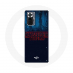 Coque pour Xiaomi Redmi Note 10 Pro Stranger Things logo Fond Bleu de la saison 2