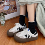 Naiste kingad Suvised Colorblock lauajalatsid &Uuml;mmarguse varbaga T&auml;ielikult sobivad platvormkingad 35 pruun