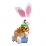 Cartoon Rabbit Design Storage Bamboo Basket Candy Egg Organiser Easter Decor sinine