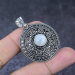 Natural Rainbow Moonstone Handmade 925 Sterling Silver Gift Pendant 1.75 k8t92