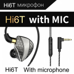 QKZ Hi6T d&uuml;naamiline juhtmega peakomplekt HiFi Bass 3,5 mm k&otilde;rvaklapid HD-mikrofoniga K&auml;ed-vabad k&otilde;nede m&uuml;ra v&auml;hendamise k&otilde;rvaklapid must