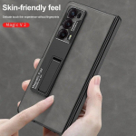 Matt nahast &uuml;mbris Honor Magic V2 jaoks Magnetiga hingedega &uuml;mbris J&auml;&auml;tunud nahk 360-kraadine kaitsev tugikate Honor Magic V2