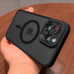 Magnetic Luxury Matte pooll&auml;bipaistev armor p&otilde;rutuskindel &uuml;mbris iPhone 16 15 14 13 12 11 Pro Max Plus jaoks Magsafe'i juhtmevaba laadimiskatte jaoks iPhone 15 Pro Max must