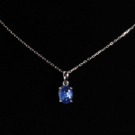 925 Sterling h&otilde;bedane lihtne ripats solitaire kaelakee Naturaalne k&uuml;aniitsinised v&auml;&auml;riskivid ovaalsed 6*8mm peened naisteehted S sinine