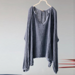 Naiste s&uuml;gisese linane vintage &uuml;hev&auml;rvilised T-s&auml;rgid O-kaelusega T&auml;isvarrukad vaba vabaaja Pullover Naiste T-s&auml;rk One Size