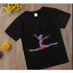 Akvarell v&otilde;imlemist&uuml;druku prindiga Laste ST-s&auml;rgid Lastele Must Ts&auml;rk J&otilde;usaali Treening Sport Armastajale s&uuml;nnip&auml;evakingitus Kohandatud T-s&auml;rgid 9T