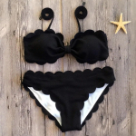 Push Up Bikiinid Ujumistrikoo Kammkarbiga &Auml;&auml;ristusega Ujumisriided Naised Must Kollane Punane Bandeau Ujumiskost&uuml;&uuml;m Naised &Uuml;hev&auml;rviline Bikiini Rannariided M