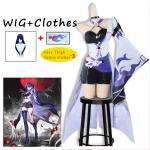 Acheroni cosplay m&auml;ng Honkai Star Rail Red Acheron Cos kost&uuml;&uuml;m Kleit Parukas Kingad 2. komplekt Naiste rollim&auml;ng Karnevalipeo riided L-(Costume+Wig)